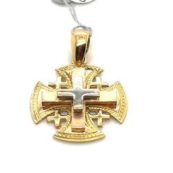 18k Gold Pendant Jerusalem Cross 4.8grams 143593 1