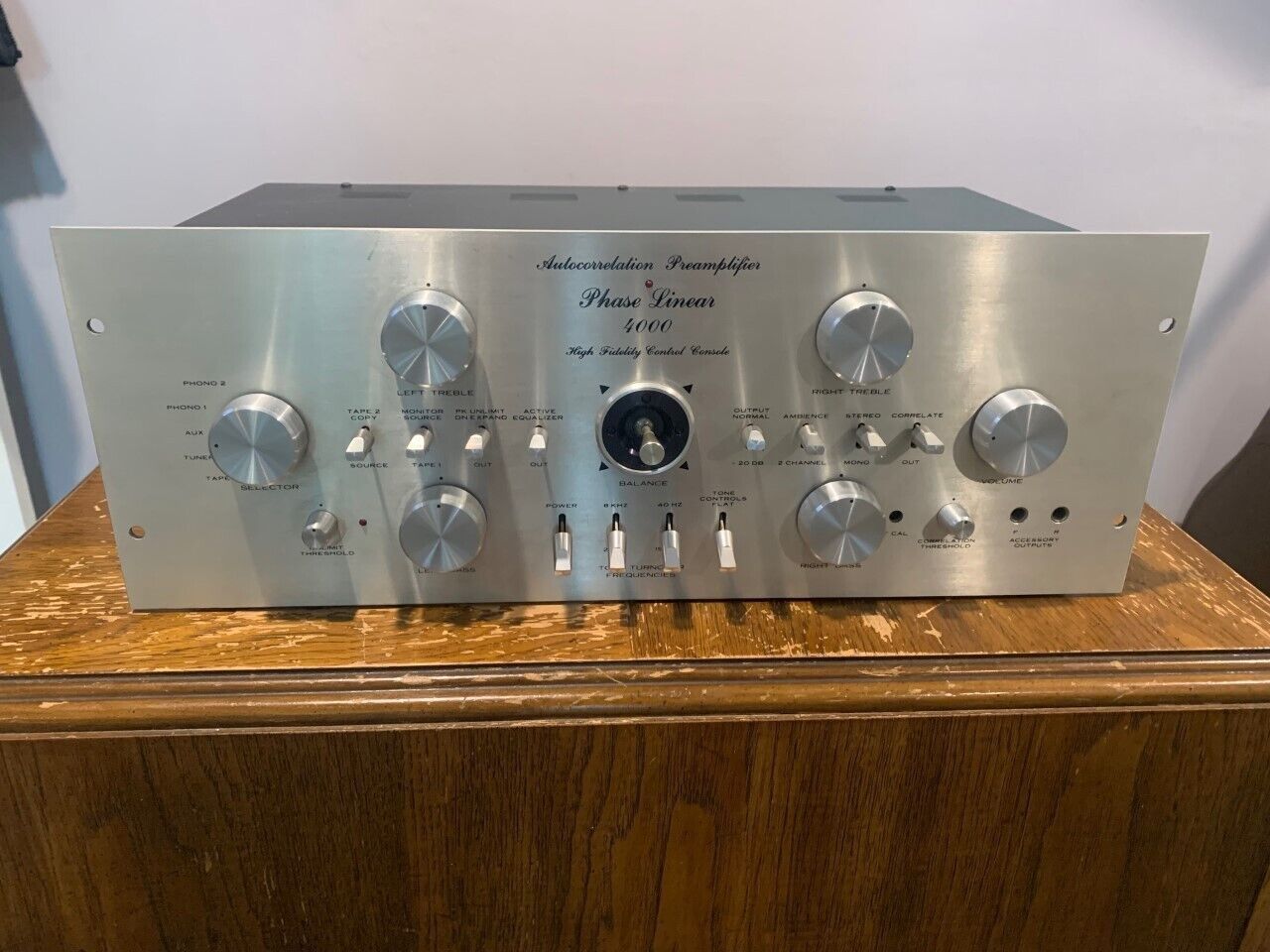 Phase Linear 4000 Preamplifier High Fidelity Control Console - For Parts/Repair