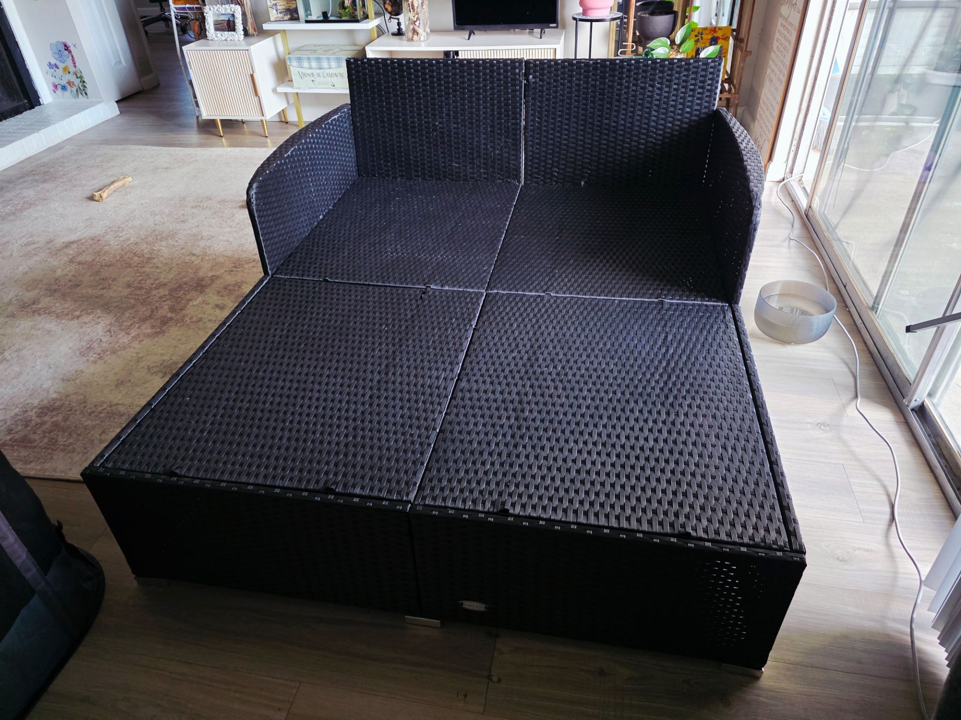 Black patio lounger