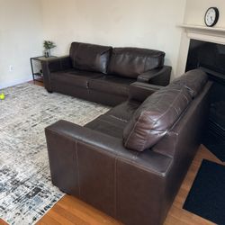 Ashley Leather Sofa and Love seat