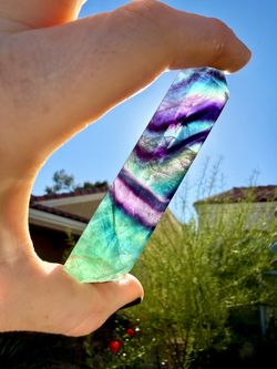 UV Reactive Rainbow Fluorite Crystal Tower