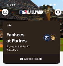 Padres tickets 9/4