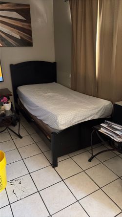 Twin Bed Frame with mattress