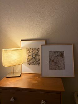 Table Lamp and Wall Art