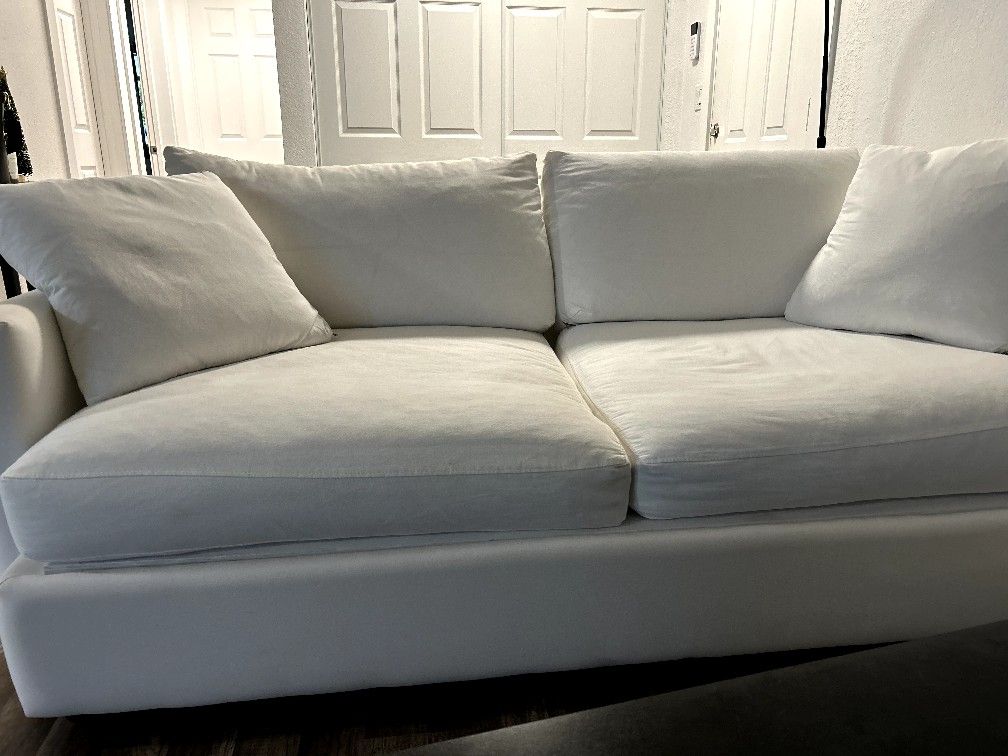 Madison 84" White Sofa
