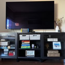 TV Station With Storage Gabinets