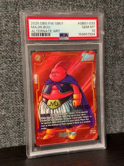 PSA 10 Majin Buu SB01-033 Alt Art Dragon Ball Fusion World Manga Booster 01 GEM