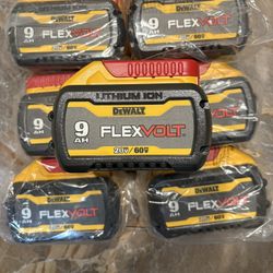 Dewalt Flexvolt Batteries 9.0ah.   $130 Each Cada Una 