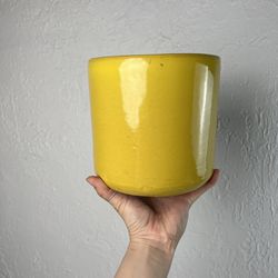 Yellow Ceramic Plant Pot 6”