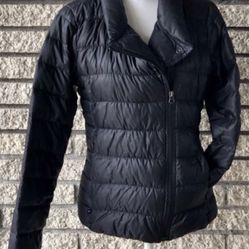 Athleta Downalicious Puffer Sz XXS Goose Down Asymmetrical Zip Up Jacket