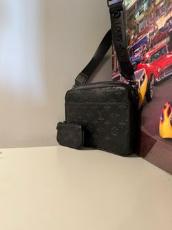Premium Black Monogram Crossbody + Mini Pouch and Wallet