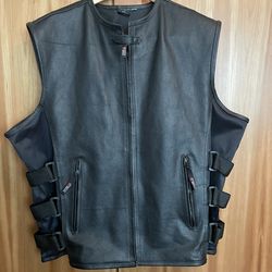 Leather vest motorcycle