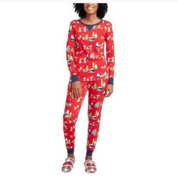 Wondershop Womens Size 4X Christmas Gnomes Holiday 2-Piece Knit Pajama Set New