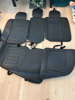 Black Leather Car Seat Cover Set