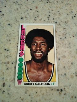 Vintage 1976 Topps basketball/ corky Calhoun/ Los Angeles Lakers/ forward/ card # 12