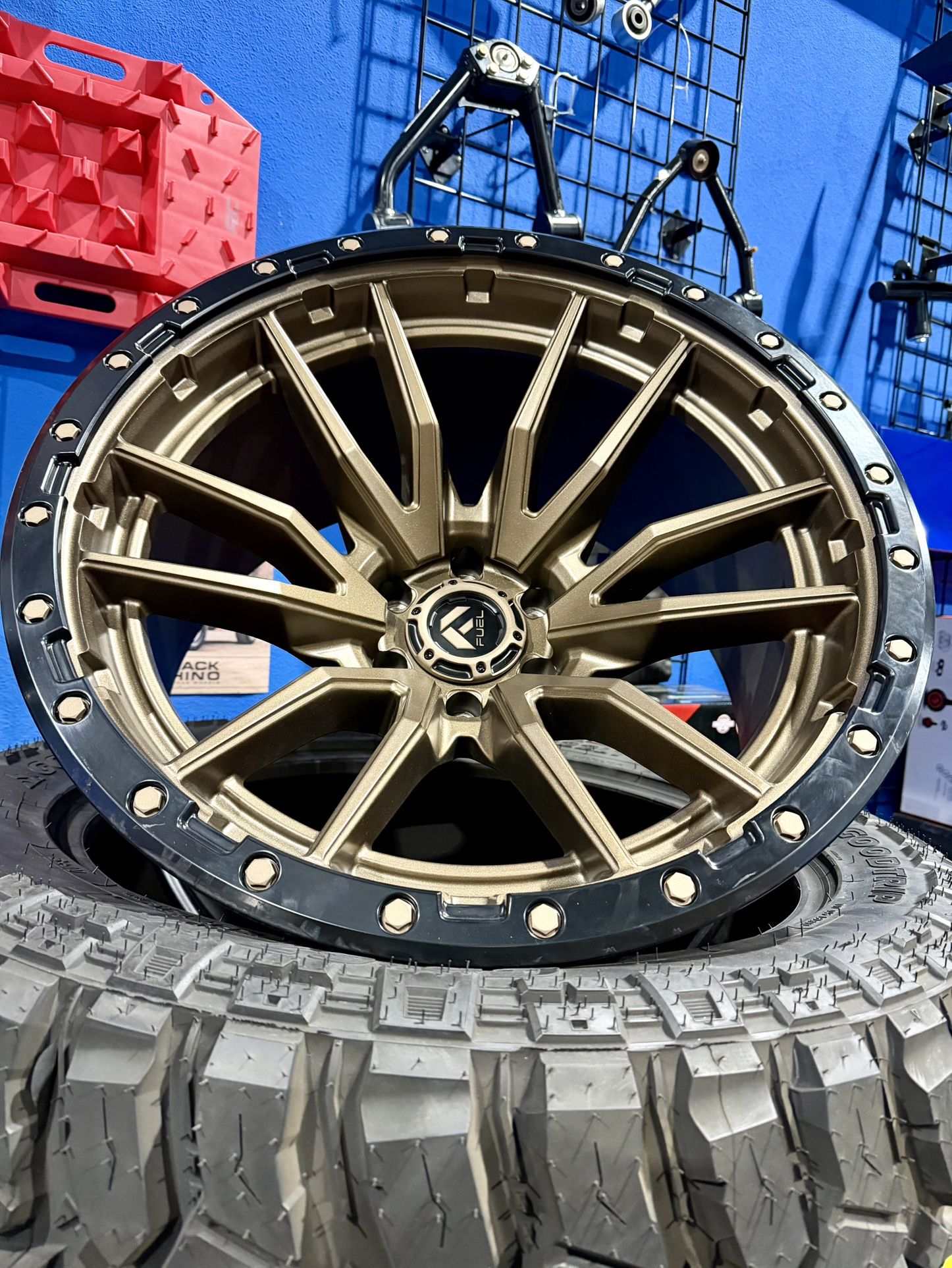 New: FUEL 22x12 6x139.7 6x5.5 Bronze Wheels & 33x12.50-22 Tires (We Finance)