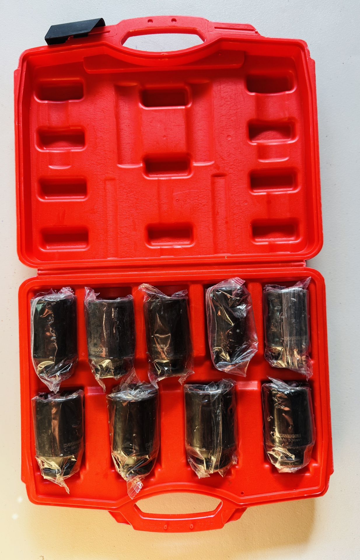 New DAYUAN TOOLS 9-Piece 1/2” Drive Impact Socket Set – Heavy Duty Cr-Mo Steel (29-38mm)