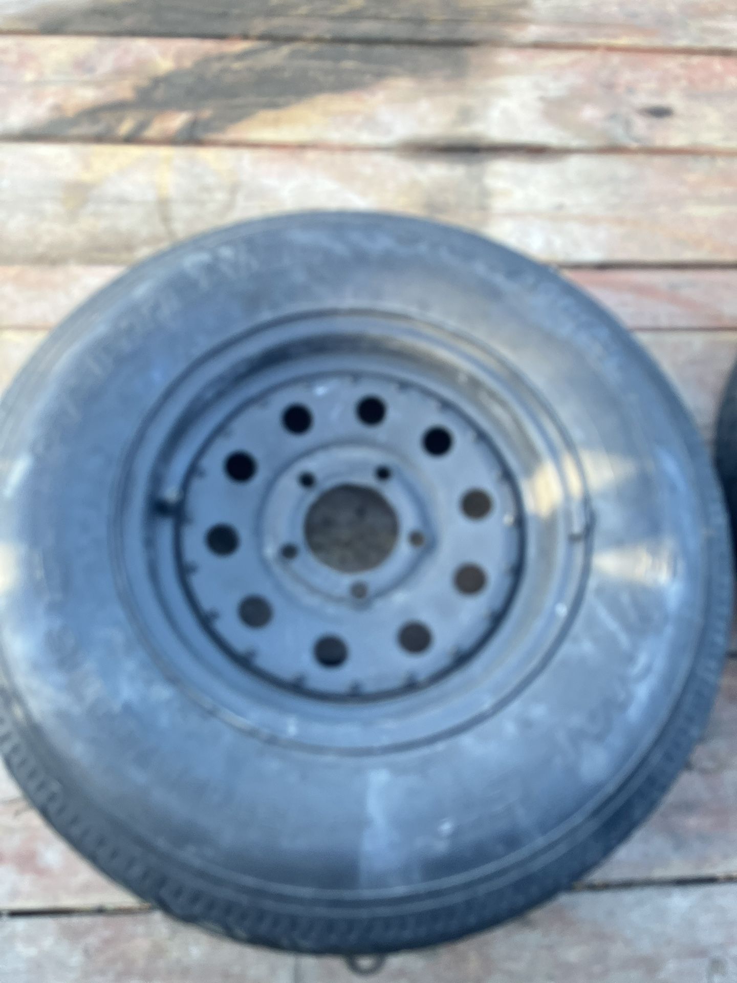 TWO NEW 13”RADIAL TIRES ON STEEL RIMS