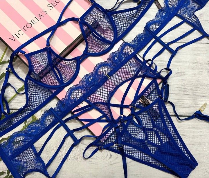 Victoria's Secret Blue Fishnet Set