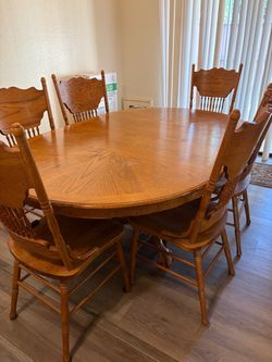 A table with six chairs