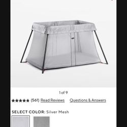 BabyBjörn Travel Crib Light, Silver - Pack And Play- Crib- Travel Bed