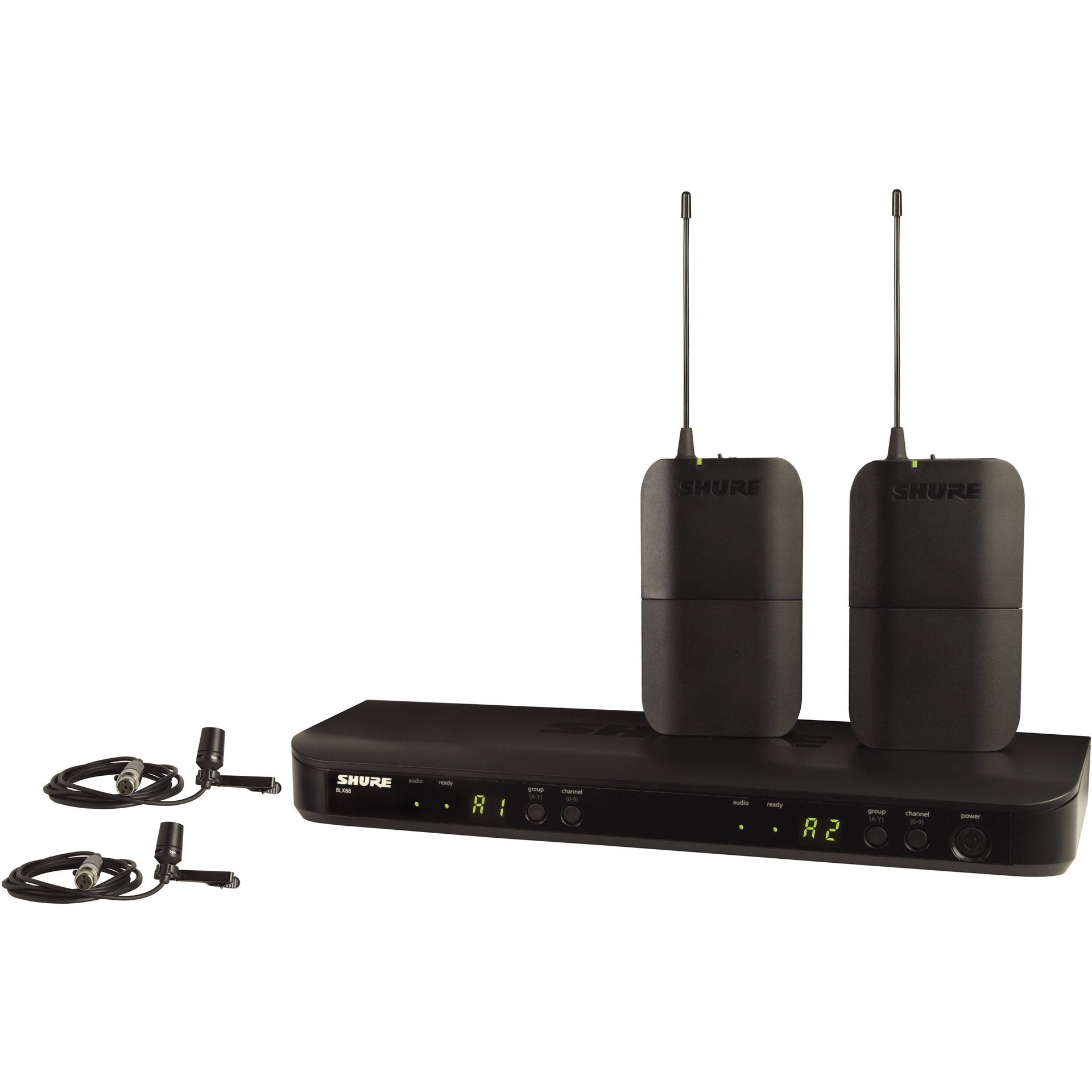 Shure BLX188/CVL Dual Channel Wireless Microphone System with 2 CVL Lavalier Mics