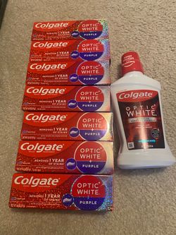 7 Colgate Optic White Purple Toothpastes with Mouthwash