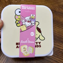 NWT Licensed Hello Kitty and Friends Lunch Box 3pcs Set