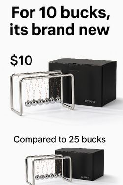 CERROPI Newton’s Cradle – Modern Steel Desktop Kinetic Motion Toy – Brand New $10
