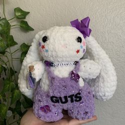 Olivia Rodrigo GUTS Tour Inspire Bunny Crochet Doll with GUTS Concert confetti