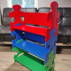 Solid Wood Puzzle Piece Shelf 