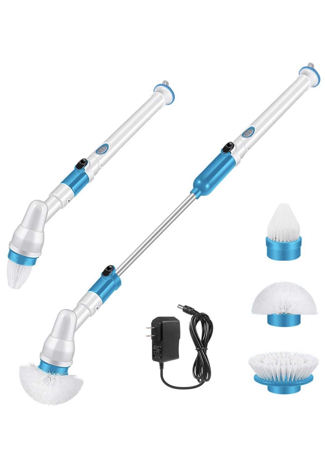Spin Scrubber, 360 Cordless Tub and Tile Scrubber, Multi-Purpose Power Surface Cleaner with 3 Replaceable Cleaning Scrubber Brush Heads, 1 Extension