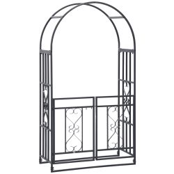 Metal Garden Arbor with Double Doors