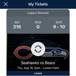 Seahawks Vs Bears Tickets