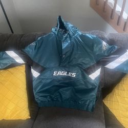 White And Green Vintage Eagles Jacket