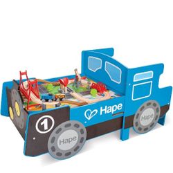 Hape Ride On Foldable Train Table With Train Set
