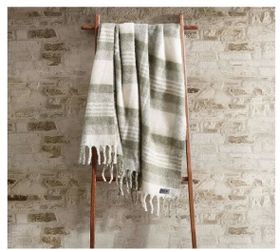Plaid Faux Mohair Throw Blanket (Heatherstone Plaid Green) Eddie Bauer