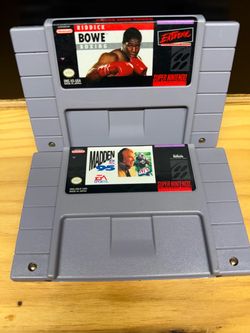 SNES Cartridge Lot – Riddick Bowe Boxing & Madden 95