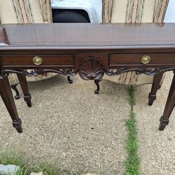  SIMPLY  BEAUTIFUL VINTAGE  CENTURY  SOFT  TABLE WITH DOUBLE  DRAWERS 