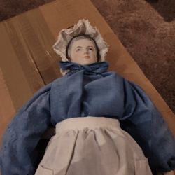 Cloth And Porcelain Doll With The Extra Outfit
