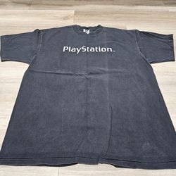 Vintage PlayStation Promo T Shirt Video Game Live In Your World Play In Ours XL