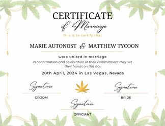 420 Day Marriage and Vow Renewal Keepsakes