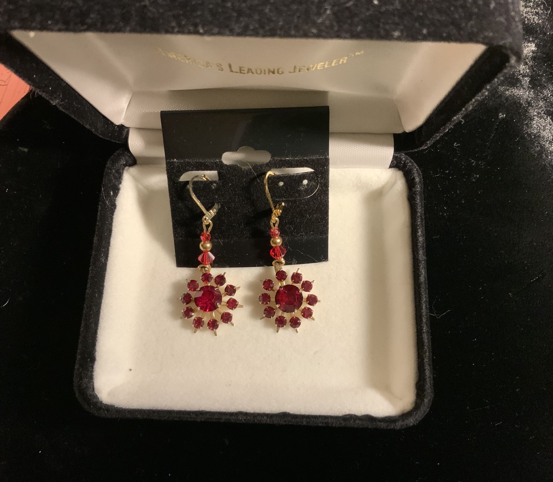 Red Rhinestone Earings
