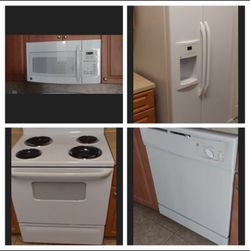 White Side By Side kitchen appliances