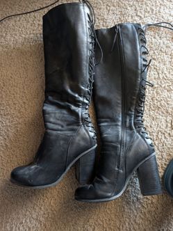 Black knee high boots size 6