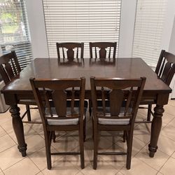 Counter Height Dining Table Set – 6 Chairs