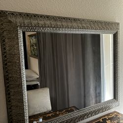 Italian Carved Wood Mirror From Italy 