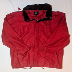 VTG St Louis Cardinals Jacket Mens XL Red MLB Baseball Windbreaker Hidden Hood