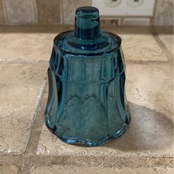 Vintage Votive Glass Peg Candleholder Round Blue Transparent Tulip Scalloped