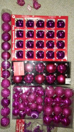 115 Fuchsia Bright Pink Ornaments